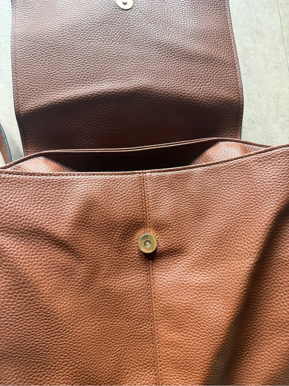 Steve Madden Tan Pebbled Leather Backpack with Gold Hardware